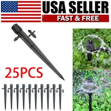 25Pcs 360° Adjustable Water Flow Irrigation Drippers Stake Emitter Drip System