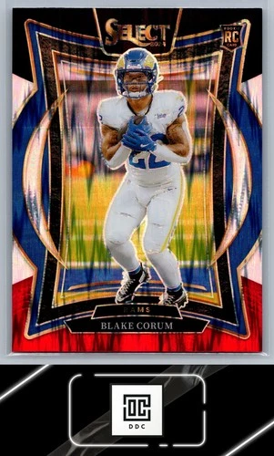 2024 Panini Select #9 Blake Corum Red &amp; Blue Prizm Shock