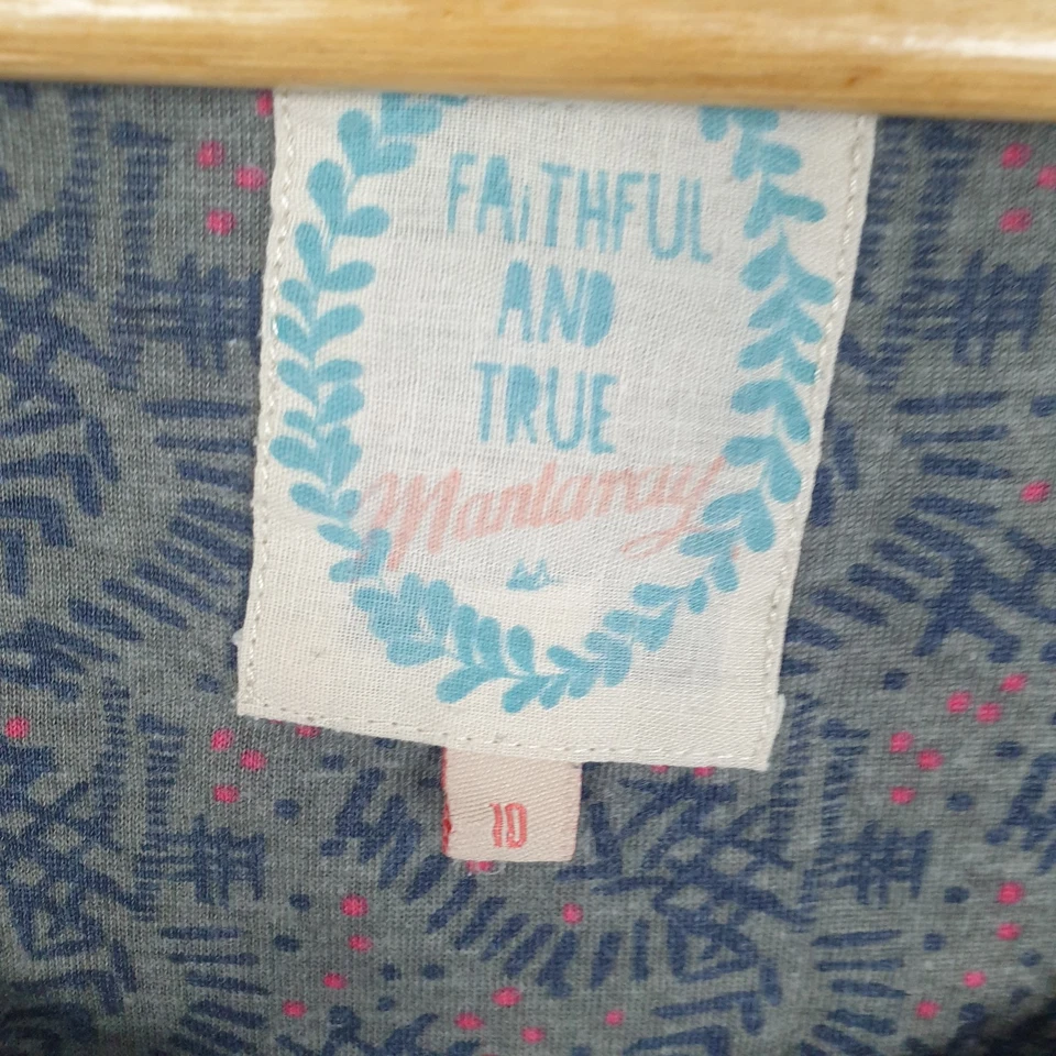 Mantaray Top Womens UK 10 Green Floral Print Jersey 3/4 Sleeve Boho - Image 3 of 4