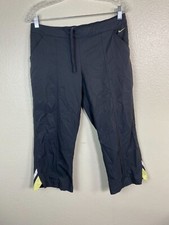 Vintage Nike Womens Gray Capri Athletic Pants Size Medium Y2K Track Drawstring