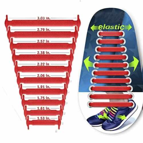 Silicone Elastic Shoelaces Rubber No Tie Shoe Lace Trainer Shoes Kids & Adult UK - Picture 52 of 63