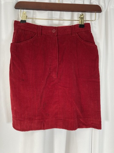 KENZO Vintage Mini Skirt red Thick Corduroy Cotton 80s Designer size 36 UK XS - Picture 3 of 23