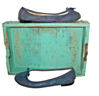 Repetto Paris Iridescent Blue Suede Cendrillon Ballet Flats $380 36M 6M GW