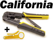 Dual Modular Crimping Tool Cuts Strips Crimps R45 R12 LAN Wire 8P8C RJ-45 6P4C