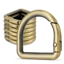 10 Pcs Metal Spring D Rings Carabiner Key Ring Clips for Keychain Buckle Purse