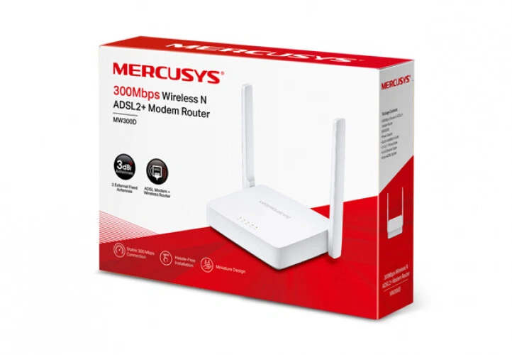 Mercusys MW300D Wireless Router Ethernet Single-Band (2.4 GHz) 4G White V1 - Bild 4 von 4