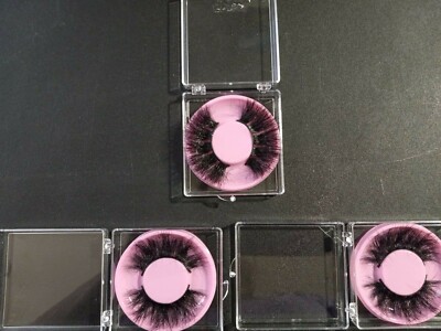Set of 3 - Dramatic 3D Mink Eyelashes with Packing Box-25mm
