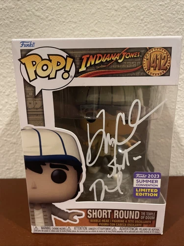 Ke Huy Quan Signed  And Inscribed Short Round Indiana Jones Funko Pop w/ COA