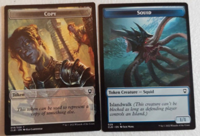 4x Copy Token - Squid Token - two-sided Token NM Battle for Baldur's Gate mtg