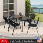 7 Pcs Outdoor Dining Set Patio Table Chairs Furniture Set Garden Armchairs Black