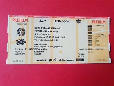 Used Ticket UEFA EURO 2020 Quali Estland Estonia vs Germany Deutschland DFB 