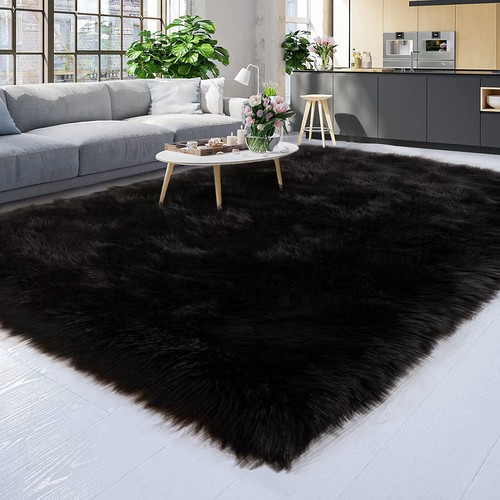 Latepis Faux Fur Sheepskin Area Rugs Soft Shaggy Carpet for Living Room Bedroom - Picture 31 of 219