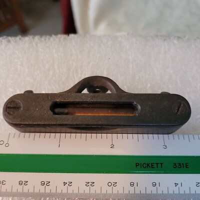 VINTAGE COLLECTIBLE POCKET STRING LINE LEVEL CAST IRON FLAT FRONT GOOD ...