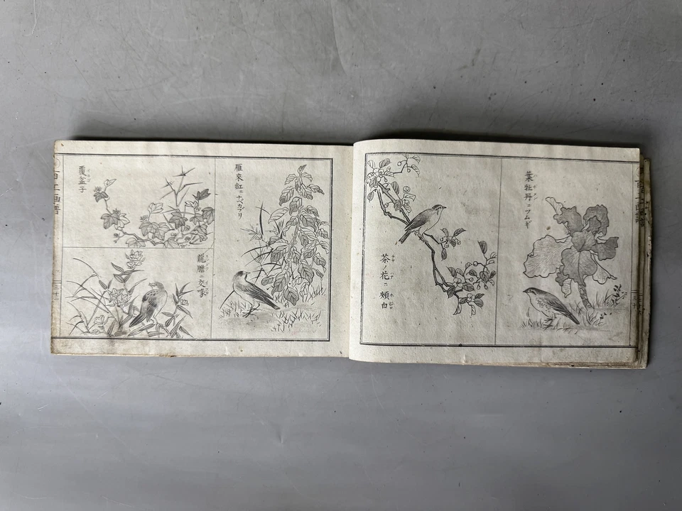 Y9032 IMPRESIÓN EN BLOQUES DE MADERA Libro ilustrado japonés Japón Ukiyoe documento antiguo Foto 4 de 4