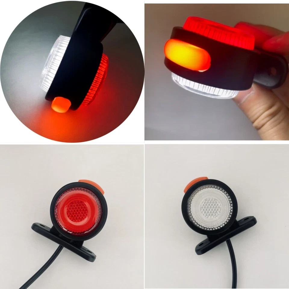 1Pair 12V 24V Led Side Marker Lights Indicator Outline Rubber Lamp Trailer Truck - Image 2 of 4
