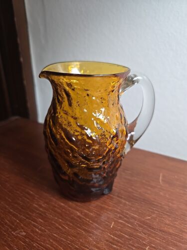 Vintage Amber Pilgrim Glass Mini Pitcher - Picture 3 of 14