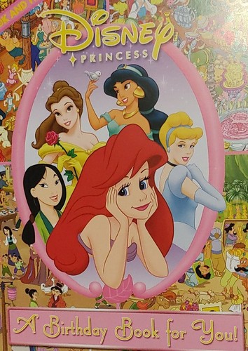 Disney Princess Birthday Greeting Card Book Look & Find w/Envelope New - Picture 3 of 7