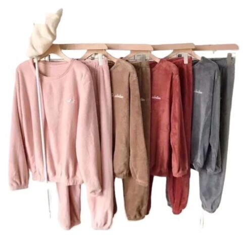 Damen Pyjama Set warm Baumwolle - Bild 12 von 15