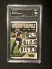 2021 Score Next Level Stats #NL7 Drew Brees Insert Graded GMA 10 Gem Mint Saints