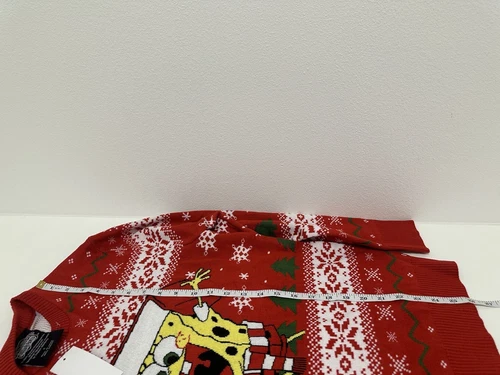 NWT SpongeBob Red Ugly Christmas Sweater Men’s Size Small