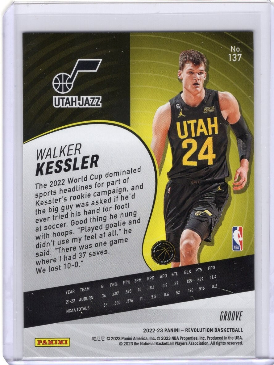 2022-23 Panini Revolution Walker Kessler Groove Rookie RC SP Utah