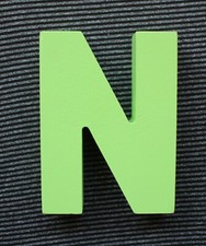 Wooden Wood Letter N Green Alphabet Word Party Home Decor Bin1 