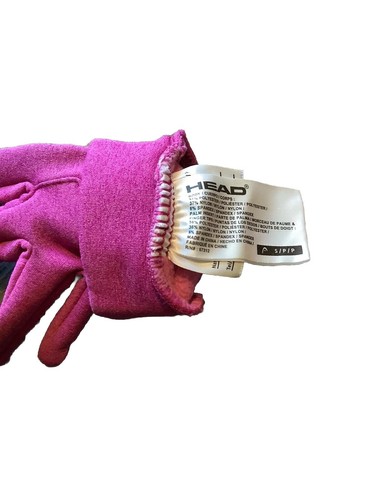 Head Kids Thermal Snow Gloves Youth Size S Small Pink Magenta Black Clasp VGUC - Picture 4 of 9