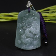 Certified Green 100 Natural A Jade Jadeite Fine Pendant Dragon 63144