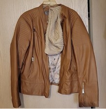 Nwot Womens Cavalini Faux Leather Jacket With Detachable Hood Size 2x