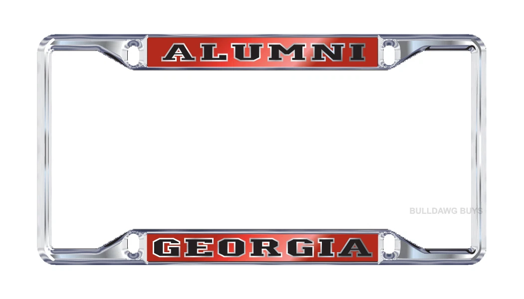 UGA UNIVERSITY OF GEORGIA Mirrored u0026#034;ALUMNIu0026#034; Chrome License Plate  Tag Frame | eBay