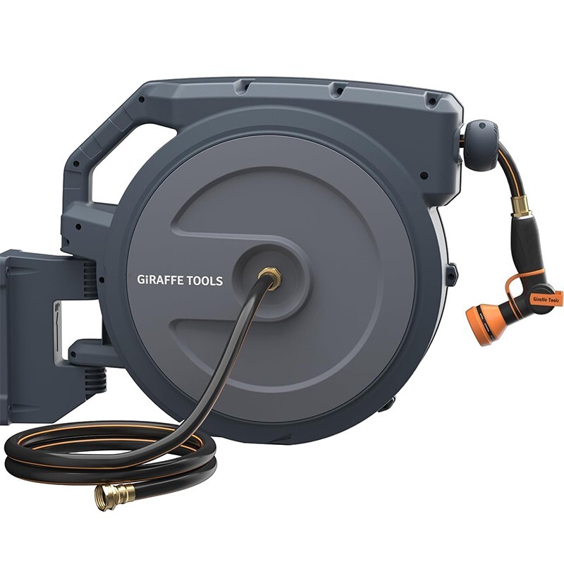 Giraffe Tools Retractable Garden Hose Reel 78-130FT Hose Ree