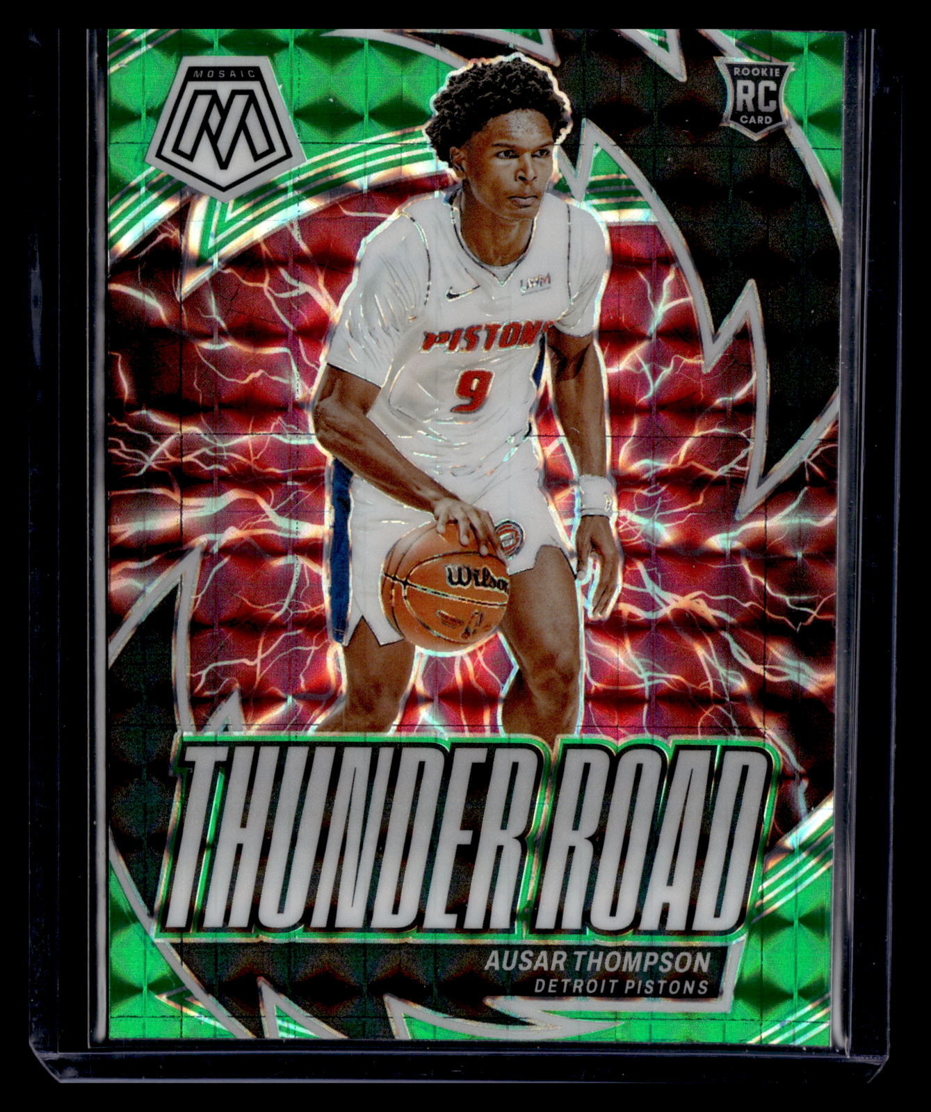 2023-24 Panini Mosaic #16 Ausar Thompson Thunder Road Mosaic Green