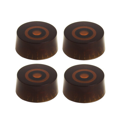 FLEOR 4PCS Volume Tone Knobs E-Gitarre Knöpfe Knöpfe Amber Brown