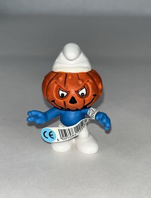 Smurfs Halloween Pumpkin Head Smurf 20548 Figure Schlumpf Schtroumpf NEW w/TAG