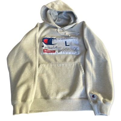 supreme champion label hooded sweatshirt