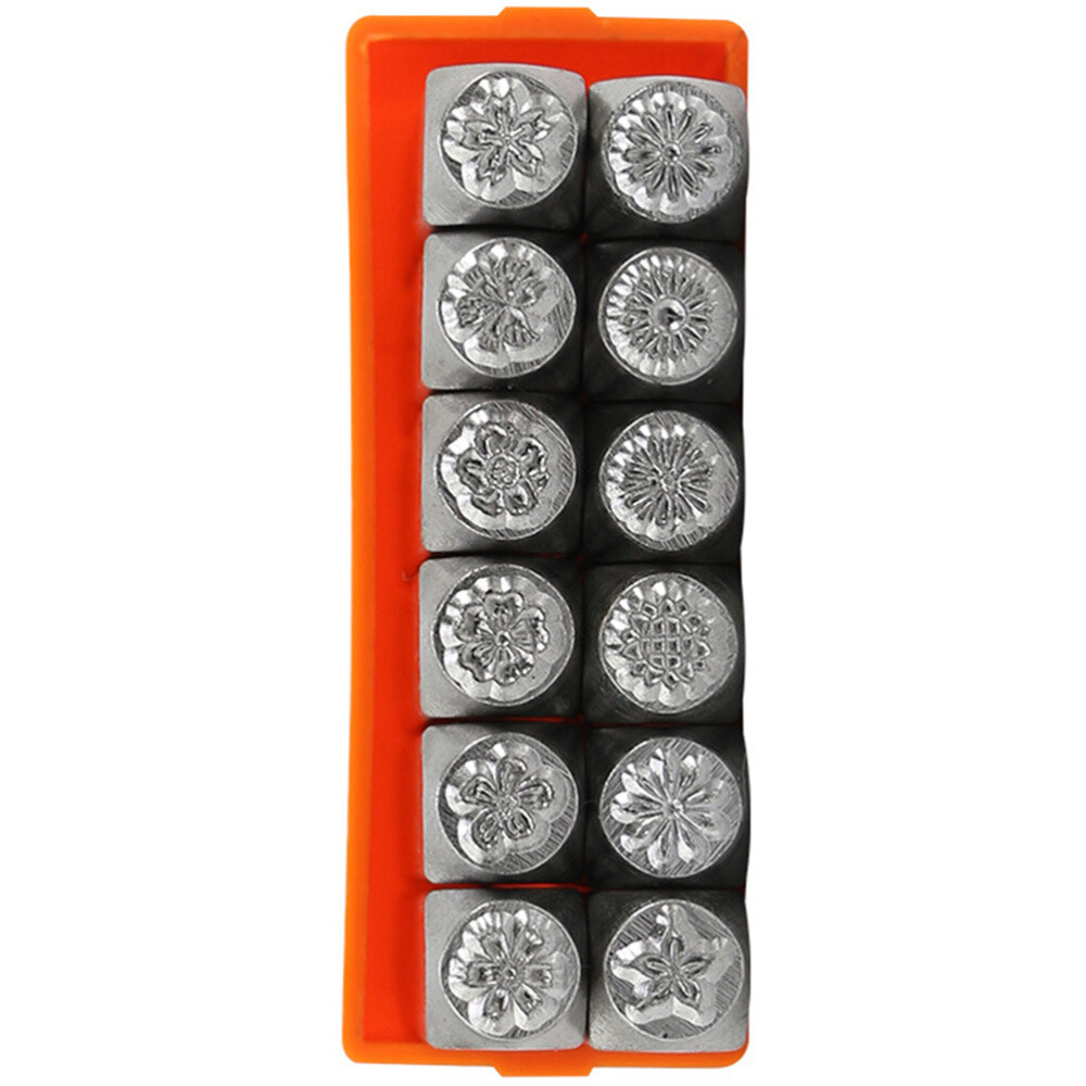 12 Pcs Stamp Making Kit Flower Steel Flower-shaped Postage Stamps