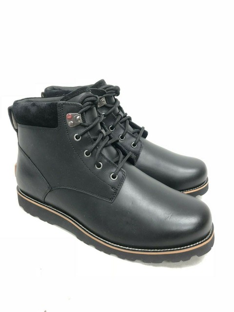 UGG Seton TL Black Leather Waterproof Ankle Wool Men's BOOTS Size 15 1008146 for sale online | eBay