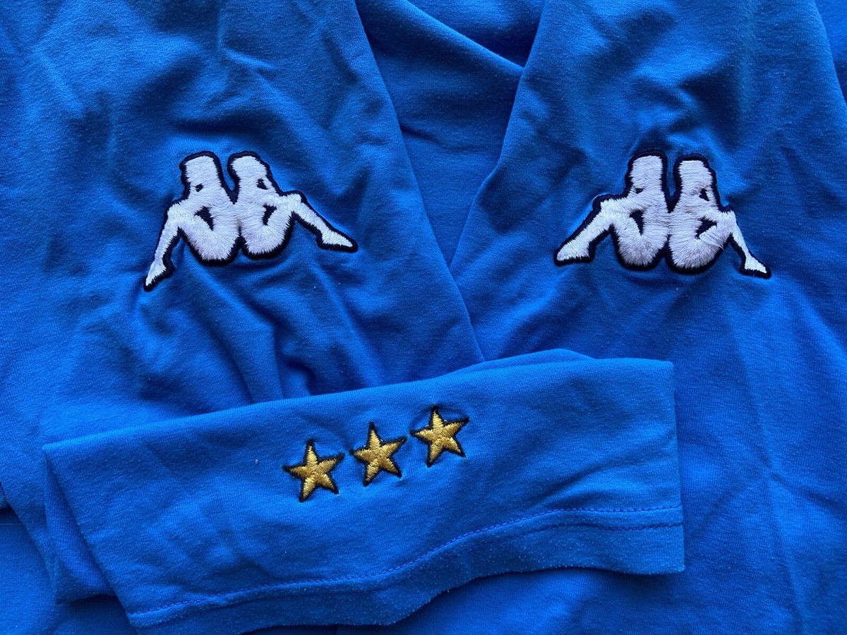 Maillot Italie Football Kappa 2000-2002 - Taille XXL Homme, Bleu, Occasion Bon état