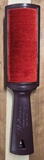 Vtg Helmac Lint Brush Brown Plastic Red Velvet Made In USA One Side Was Reglued
