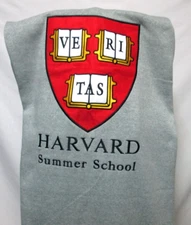 Logo Brands Harvard Summer School blanket Crest Shield knit 60" x 82" throw twin