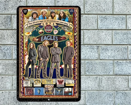The Eagles Sign Aluminum Metal 8"x12" Garage Man Cave Classic Rock