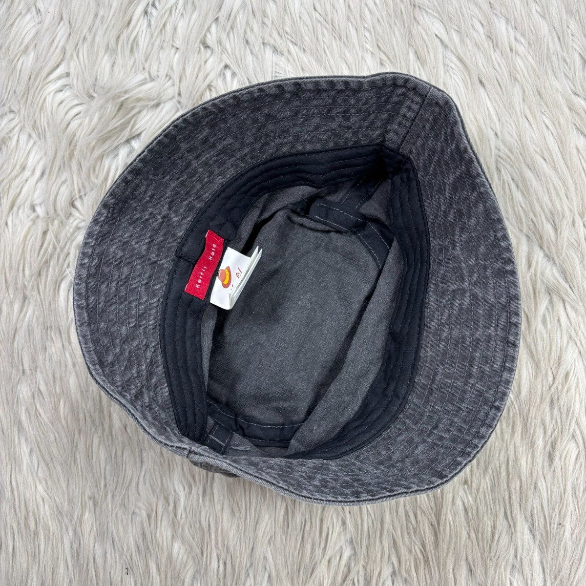 Karfil Hats Unisex S / M Gray Acid Wash Cotton Bucket Hat Men