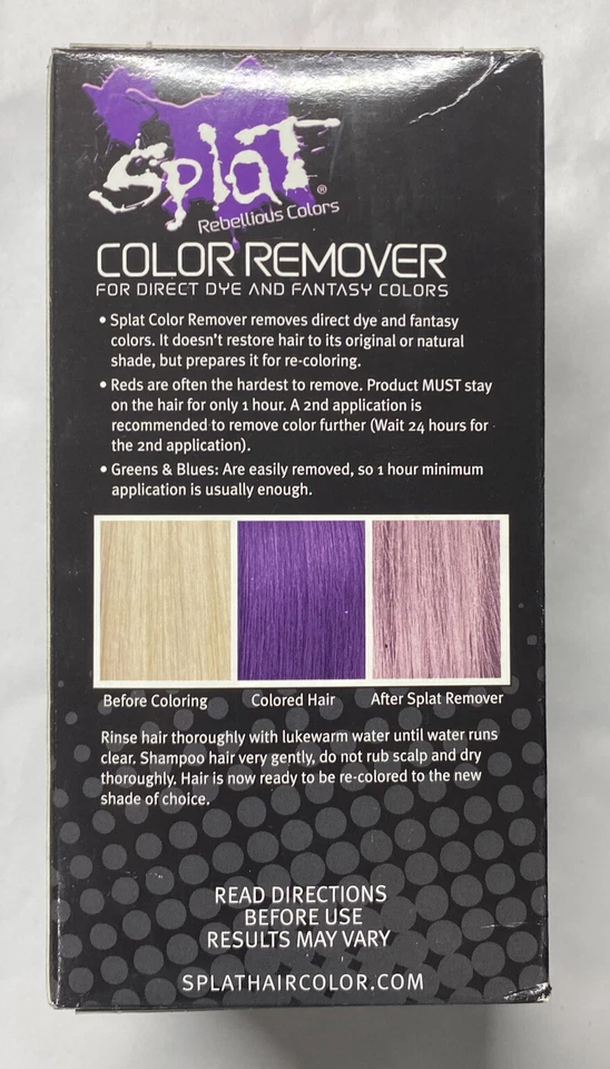 Removedor de color de tinte de cabello Splat para tinte directo y colores de fantasía elimina 1-3 tonos Foto 3 de 4