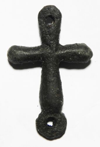 ZURQIEH -As3948- ANCIENT HOLY LAND. BYZANTINE - CRUSADER BRONZE CROSS. - Picture 1 of 3