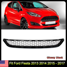 St Style Front Lower Grille Grill For Ford Fiesta 2014-18 1.0l1.6l Gloss Black