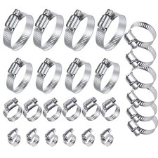 26PCS Stainless Steel Hose Clamps Assortment Kit, 1/4-2 in 6-51 mm Adjustable