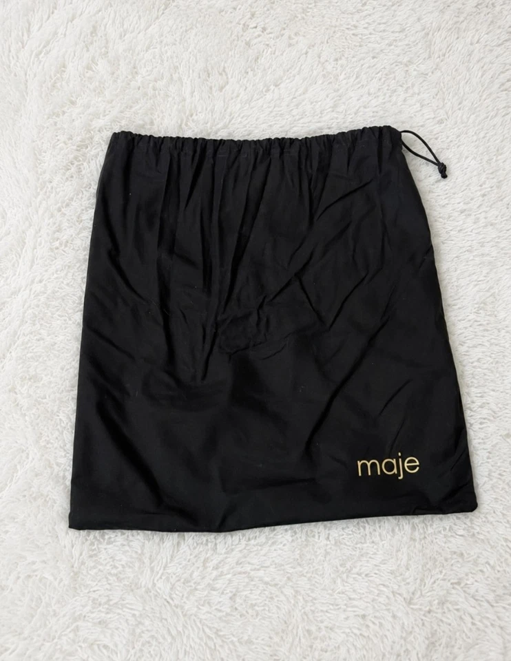Maje bottes cuissardes noires daim EU 38 bout pointu talon bloc avec pochette - Photo 2/2