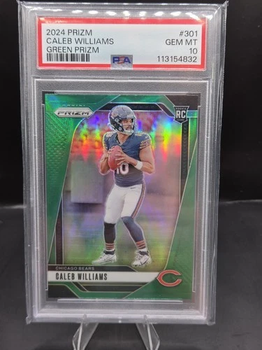 2024 Prizm Caleb Williams RC Green Prizm #301 Rookie PSA 10 - Bears POP 41