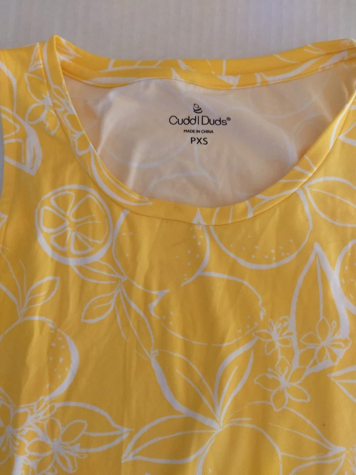 Vestido para mujer Cuddl Duds amarillo limón sin mangas talla pequeña Foto 4 de 4