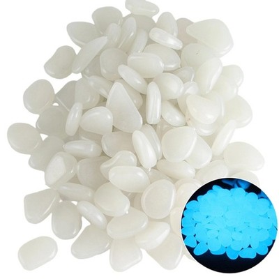 100pcs Solar Glow Pebbles Resin Stone Outdoor Pathway Night Lighting